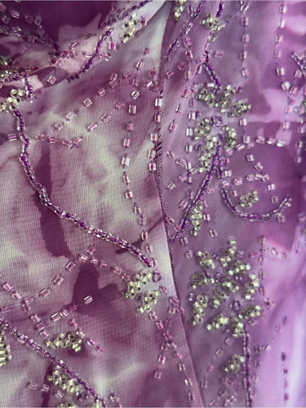 Nadine 2000s Fairy Prom Dress Purple Embellished Beaded Lace Up Back Size XS - Picture 16 of 16
